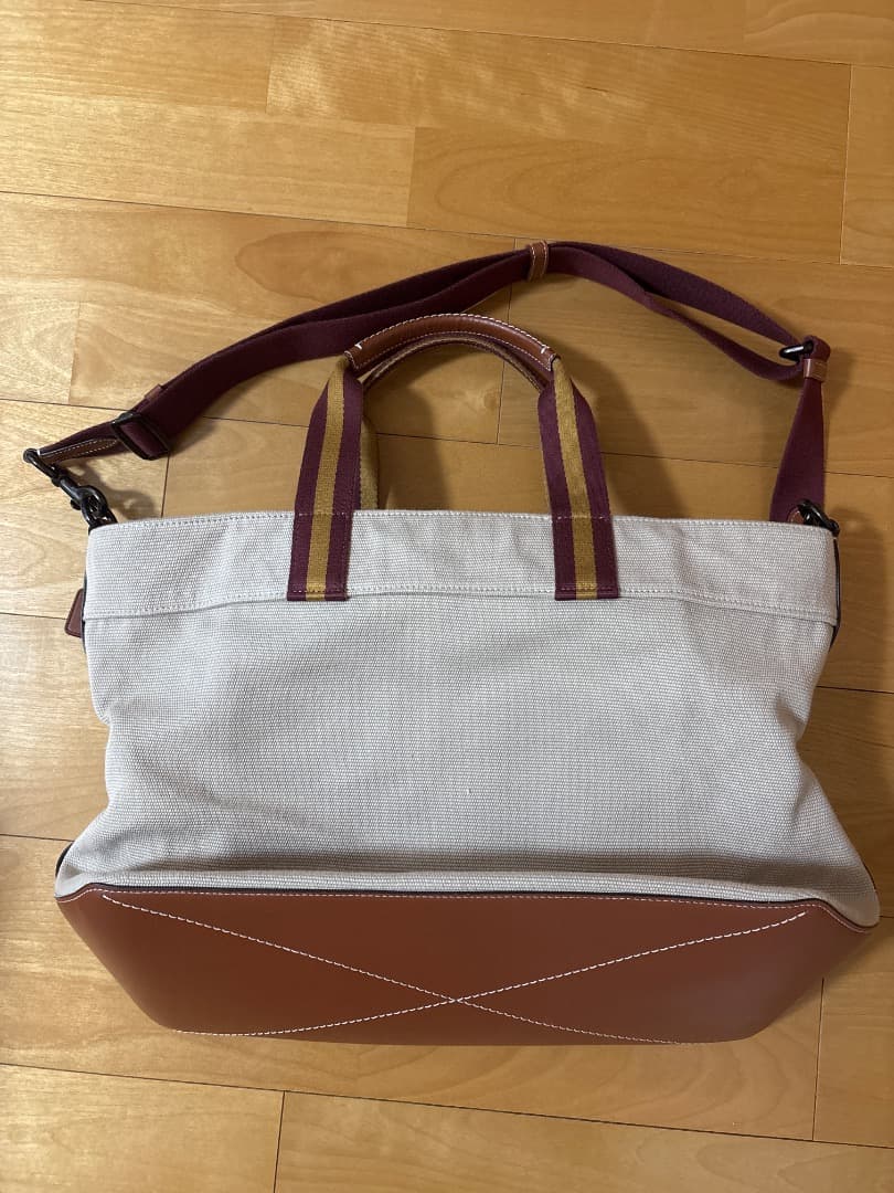 ジェラ　COACH ボストンバッグ ベージュ　キャンバス生地