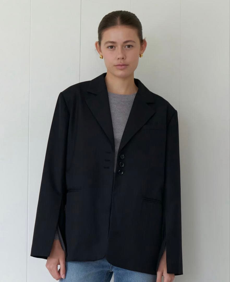 Na.e Stripe Over Jacket Navy ナエ ジャケット