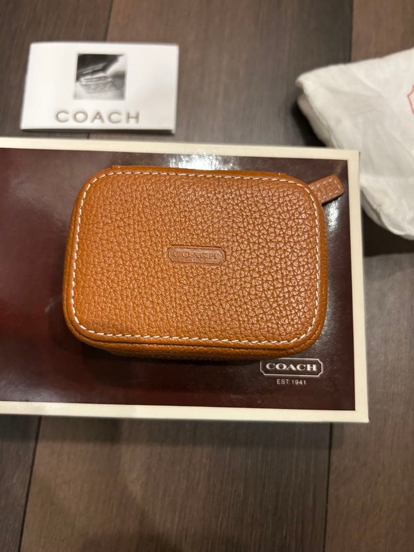 【未使用】【美品】COACH レザー ピルケース 薬瓶3個付き