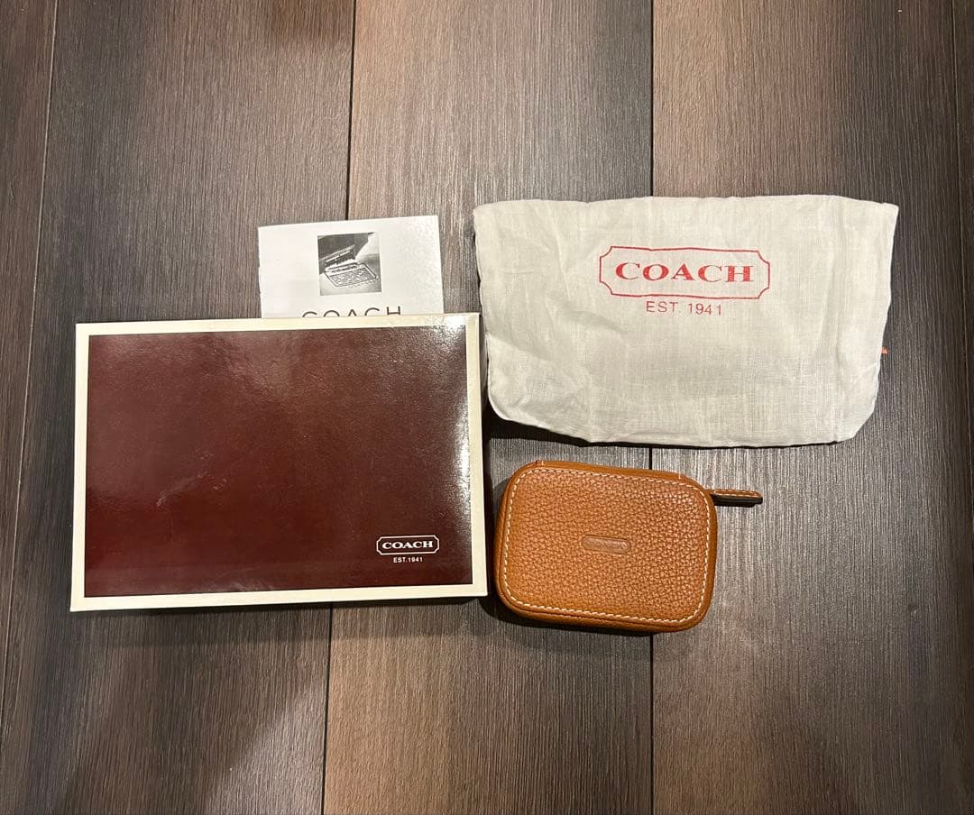 【未使用】【美品】COACH レザー ピルケース 薬瓶3個付き