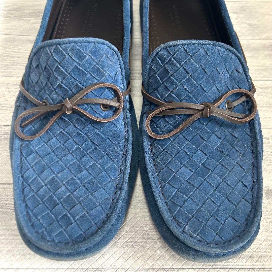 BOTTEGA VENETA ボッテガ ドライビングシューズ スエード ブルー