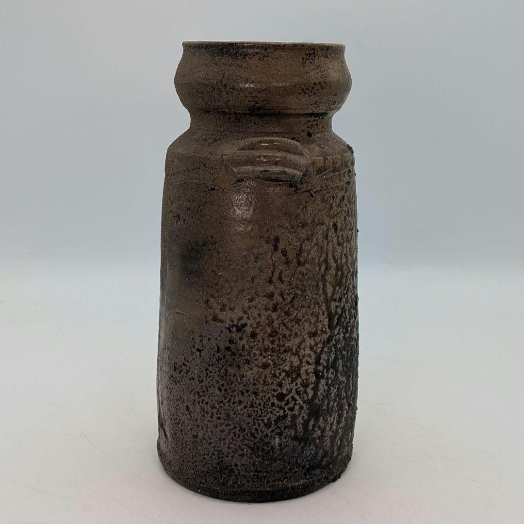 唐桶報徳 備前焼 耳付花入 共箱栞 花器 フラワーベース 花瓶 花生 華道具