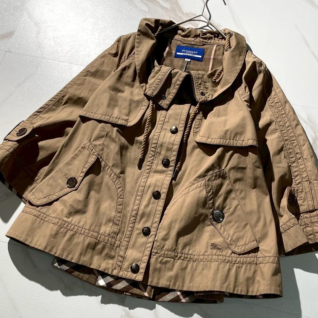 美品✨バーバリーブルーレーベル コート ミリタリー ブラウン M ノバチェック