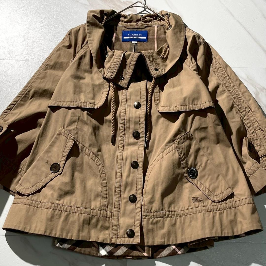 美品✨バーバリーブルーレーベル コート ミリタリー ブラウン M ノバチェック