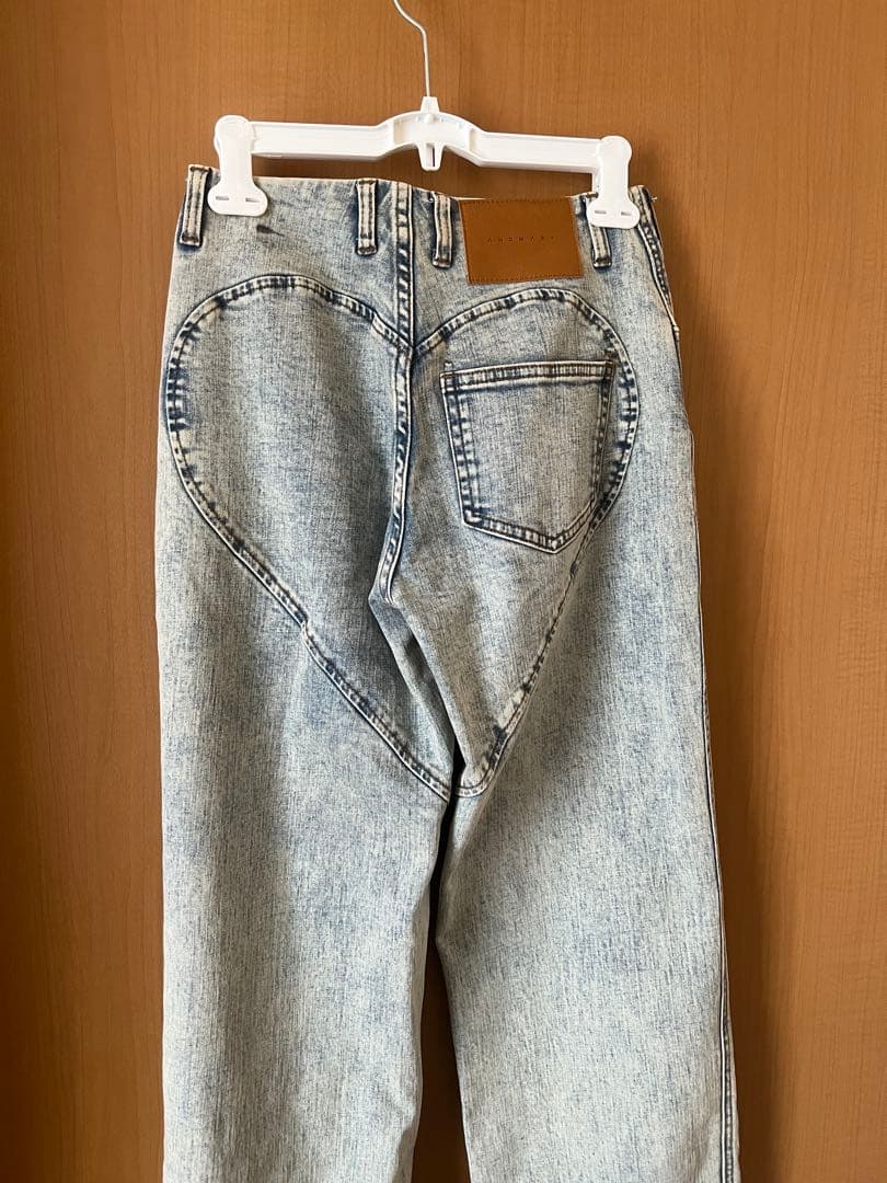 ANDMARY heart hip denim XSサイズ light blue