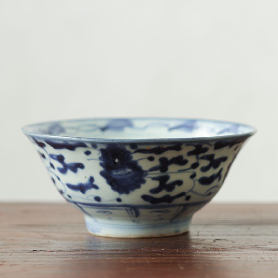 青花　古陶磁　中国　清朝期　茶碗　鉢　中国　清朝期