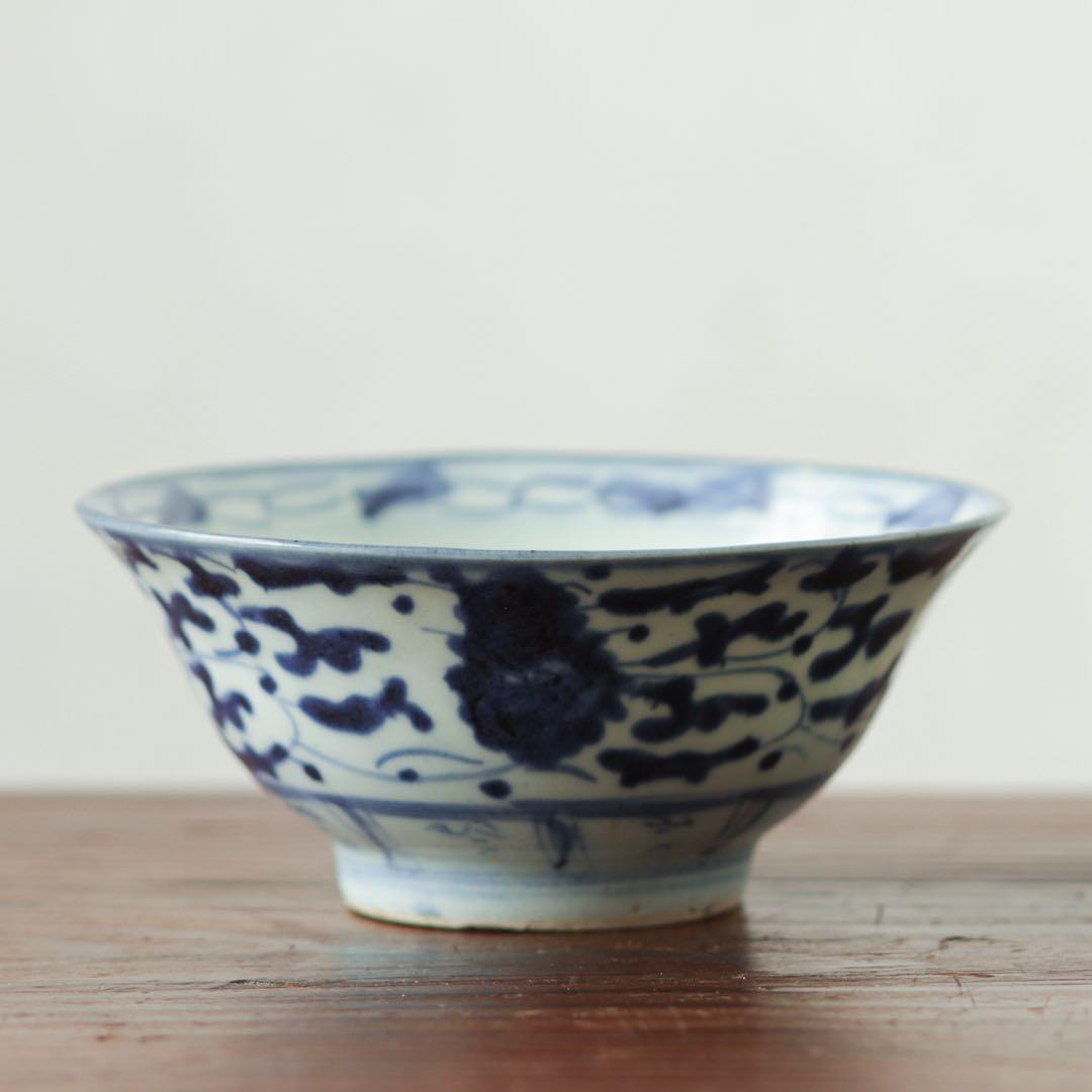 青花　古陶磁　中国　清朝期　茶碗　鉢　中国　清朝期
