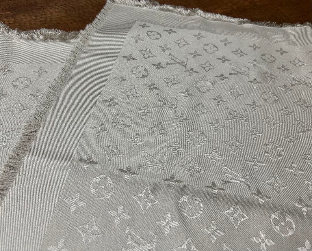 LOUIS VUITTON ショール・モノグラム グレージュ／グレー ストール