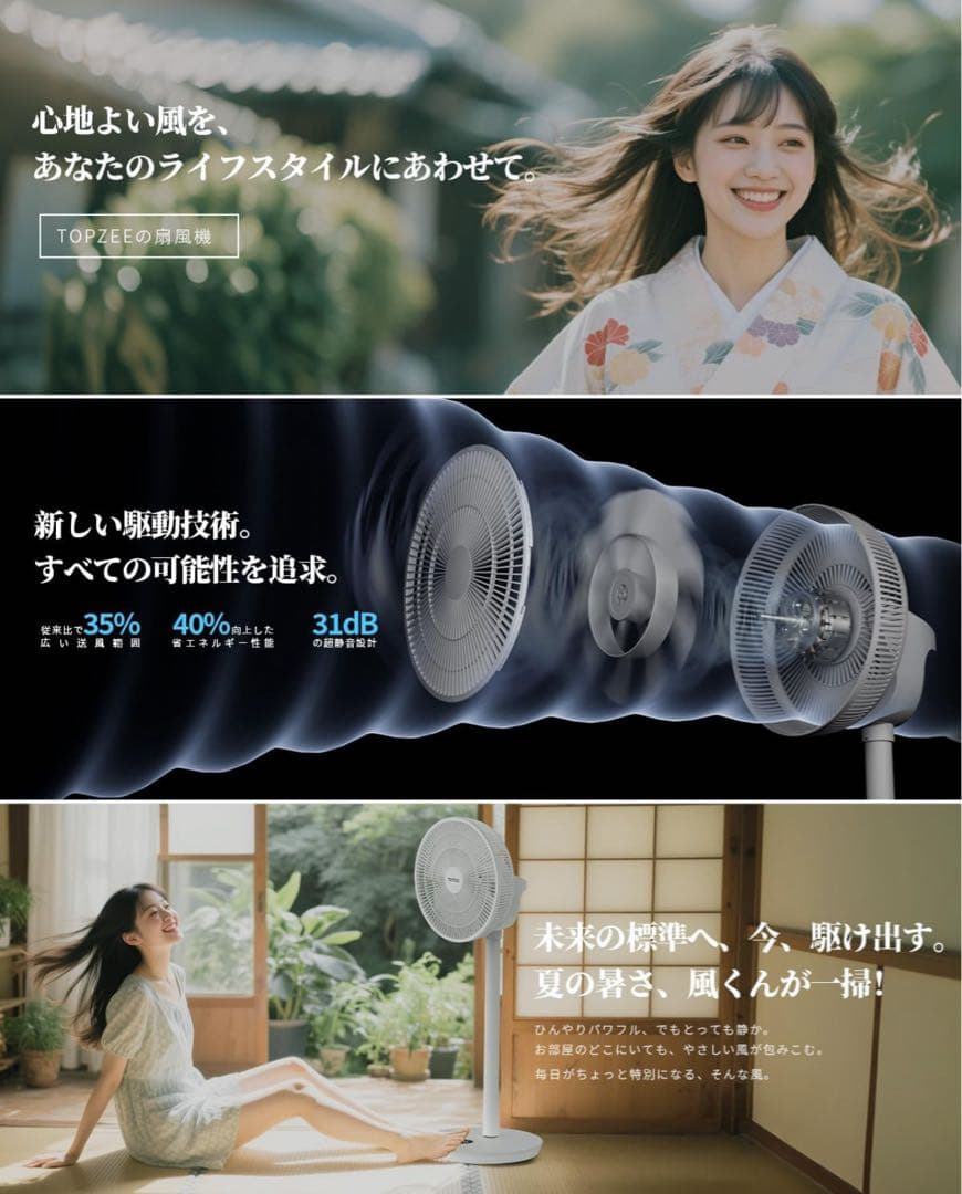 首振り360度　上下左右　扇風機　サーキュレーター