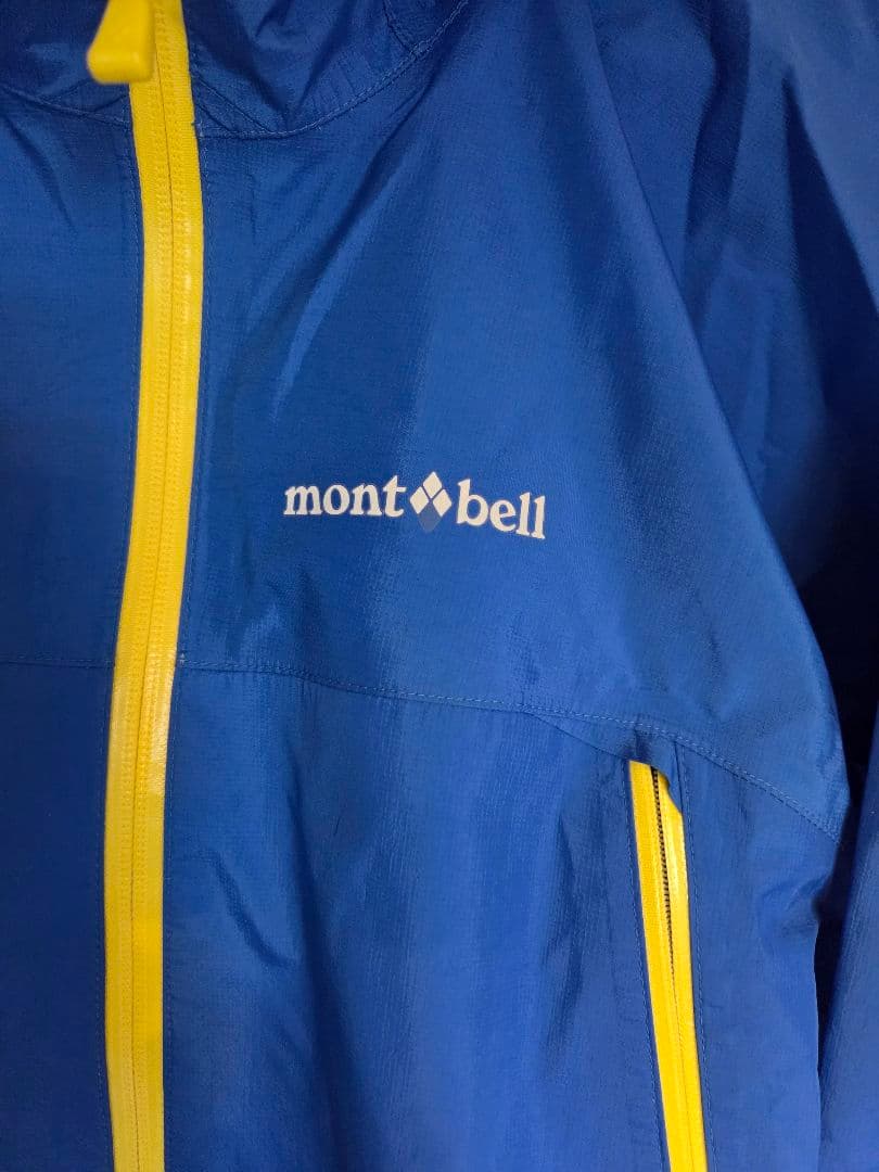 超美品　mont-bell 青 レインジャケット 収納袋付き