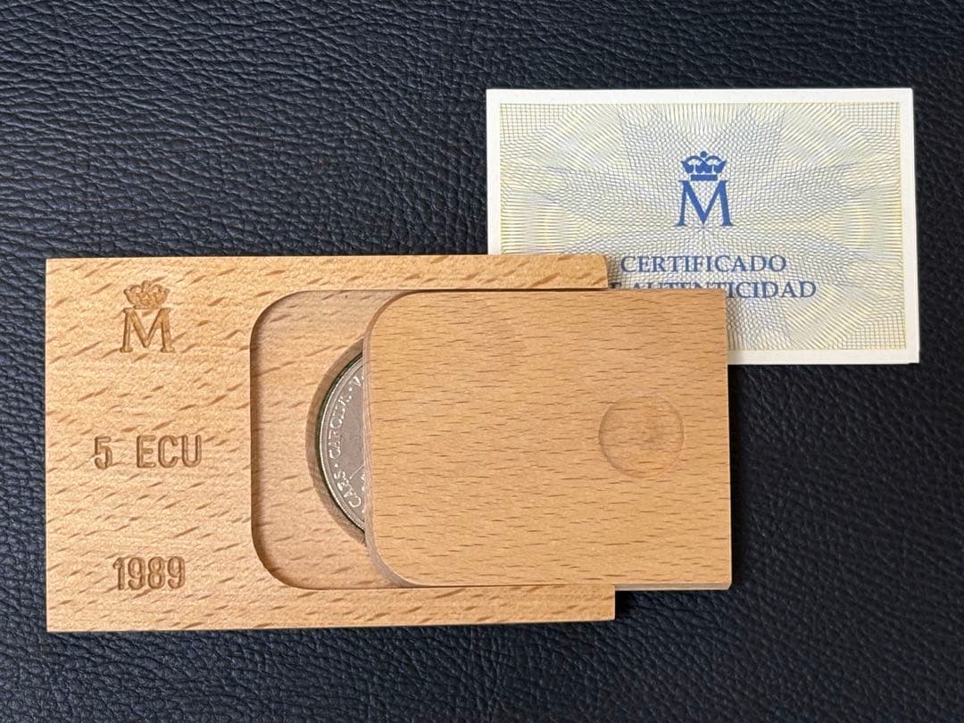 スペイン　5 ECU  認証書付　1989年発行