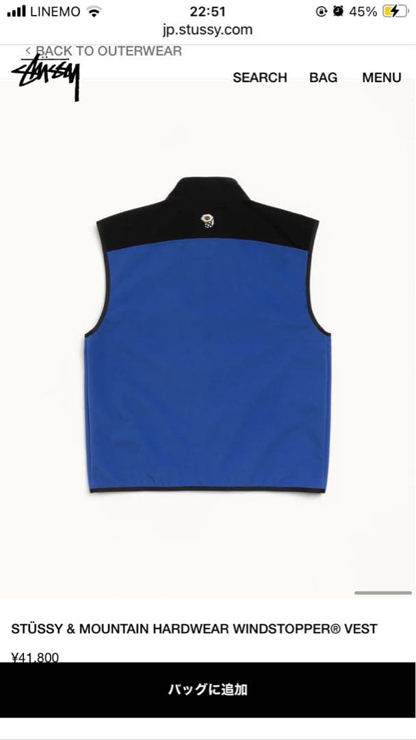 STÜSSY MOUNTAIN HARDWEAR WINDSTOPPER ベスト