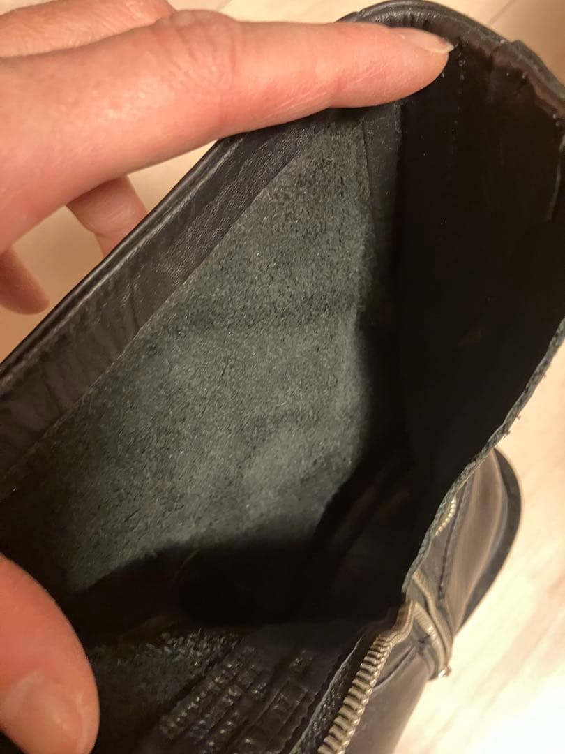 ZARA ブラックレザー サイドジッパーブーツ スクエアトゥ　サイズ40