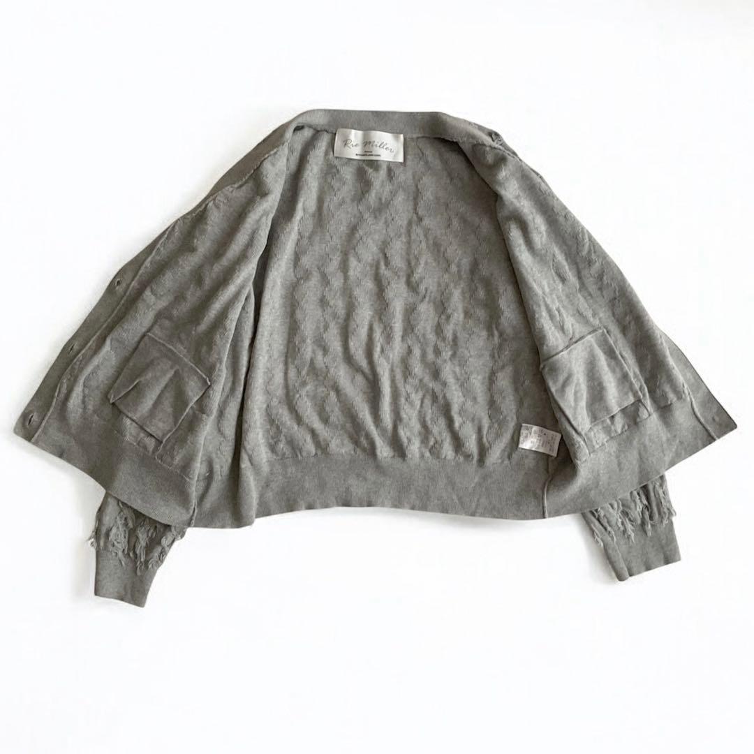 美品 NOLLEY'S Rie Miller カットジャガードカーディガン M