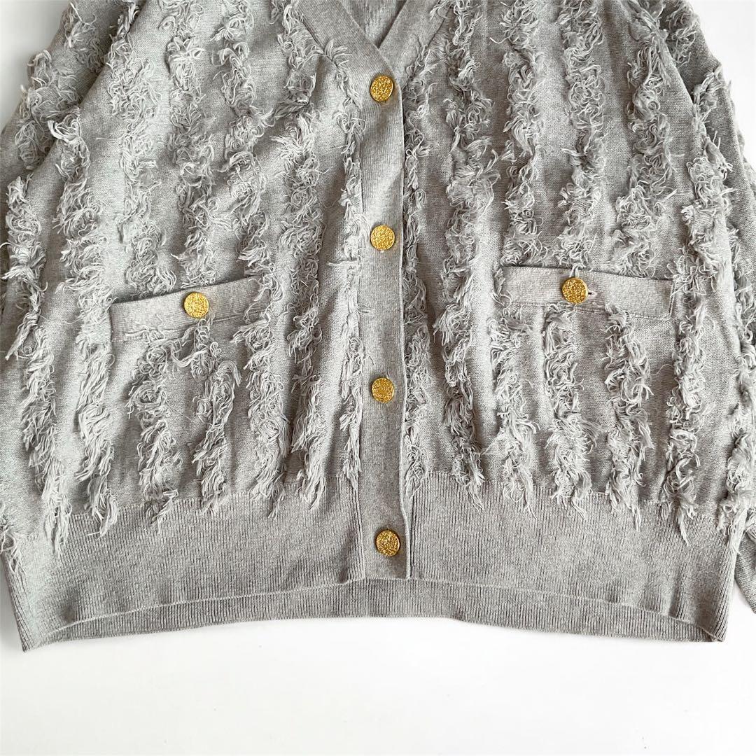 美品 NOLLEY'S Rie Miller カットジャガードカーディガン M