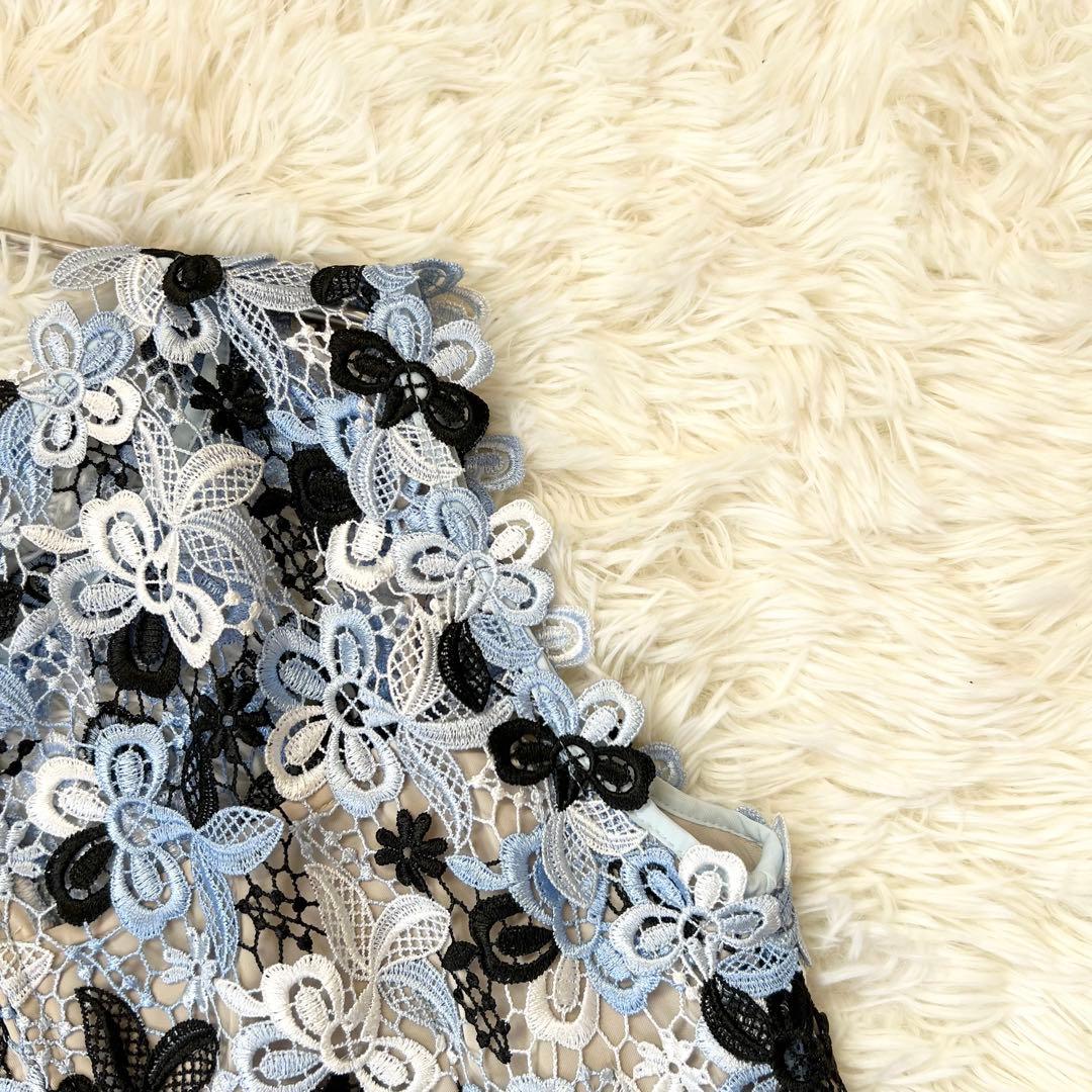 美品　ダーマコレクション　クリスセリーン　総レースワンピース　お呼ばれ　刺繍