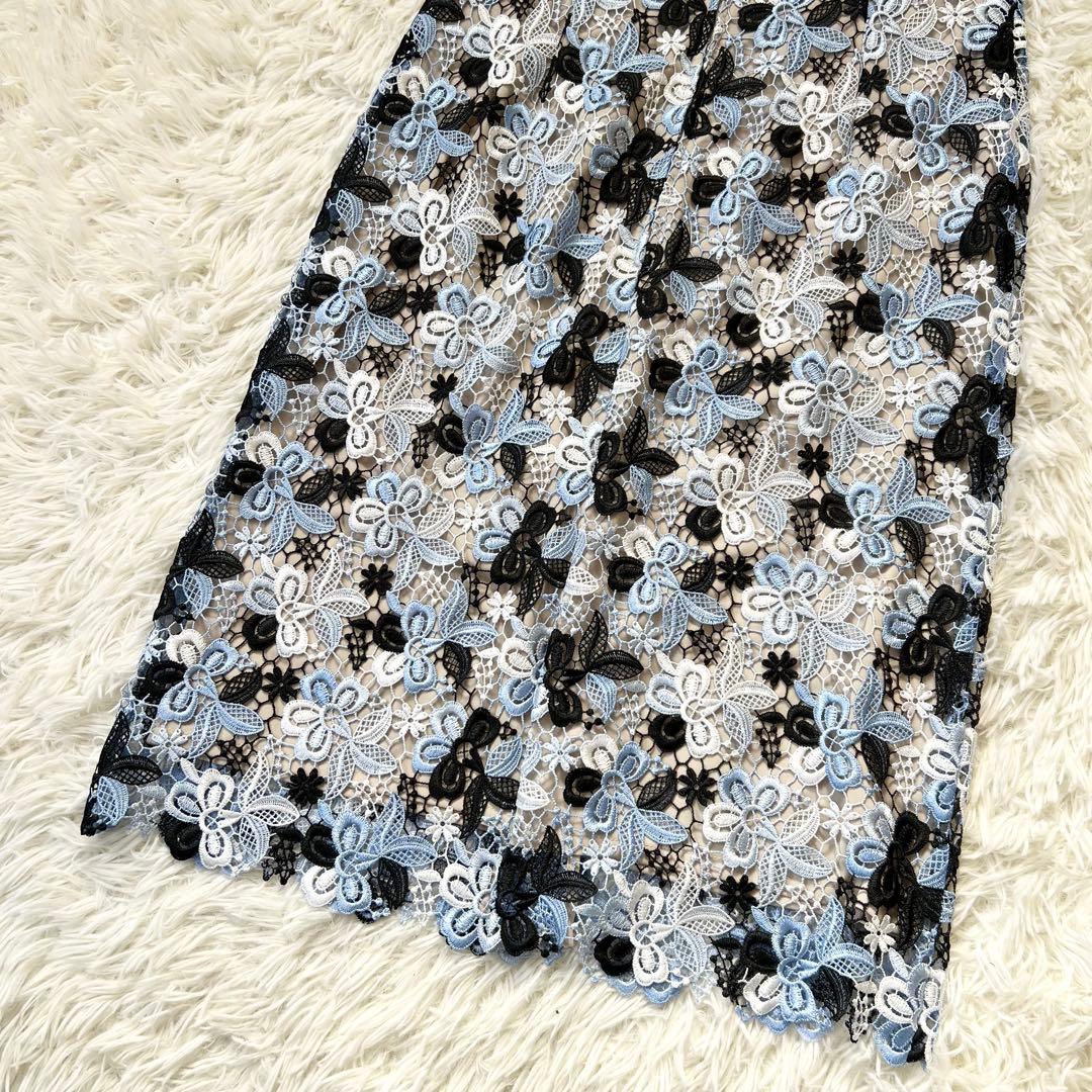 美品　ダーマコレクション　クリスセリーン　総レースワンピース　お呼ばれ　刺繍
