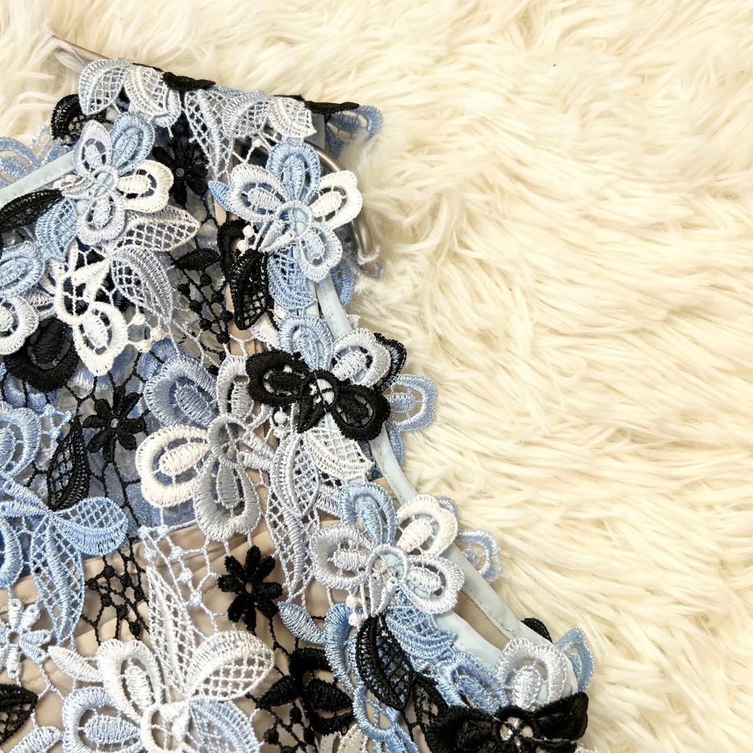 美品　ダーマコレクション　クリスセリーン　総レースワンピース　お呼ばれ　刺繍
