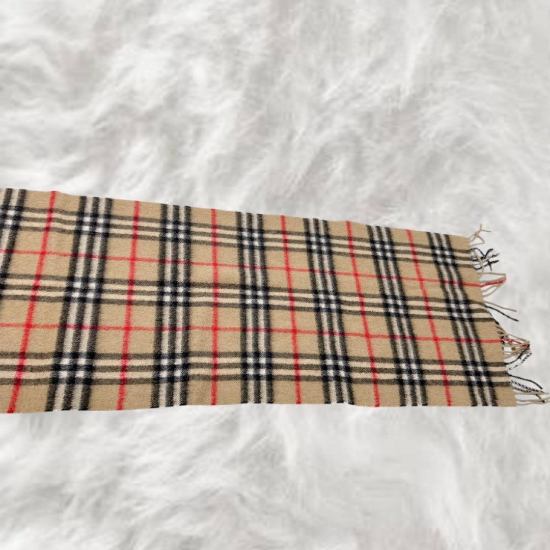 極美品 Burberry バーバリー チェック柄 マフラー カシミヤ100%