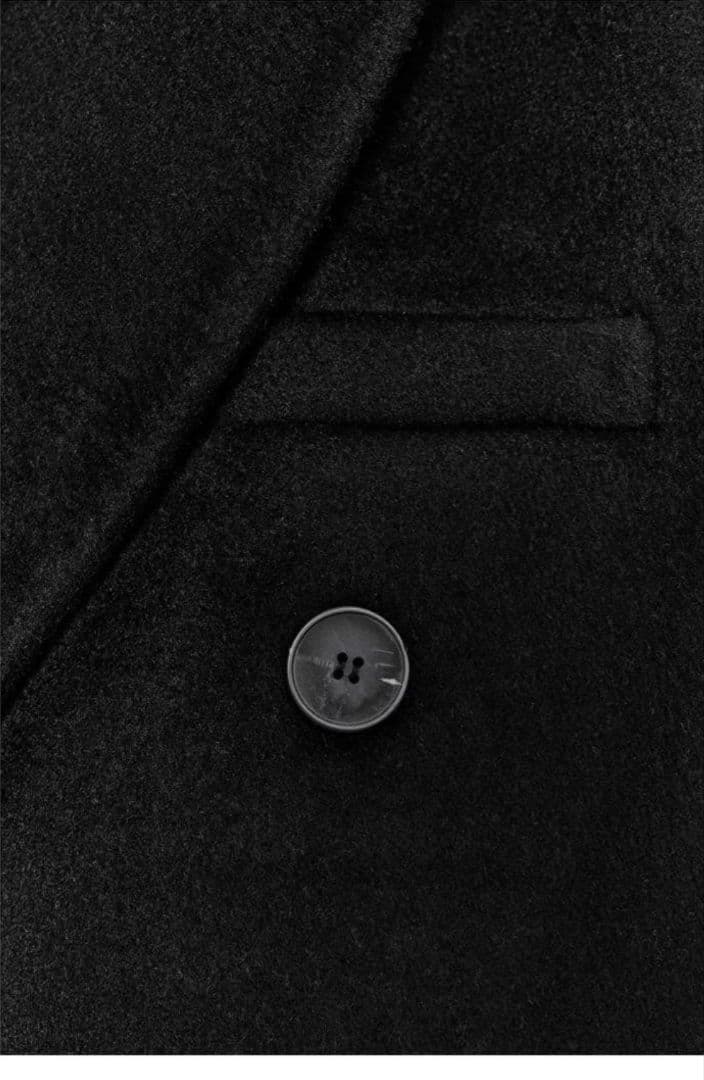 ZARA ウール混紡エクストラロングコートブラック ダブルブレスト ロングコート