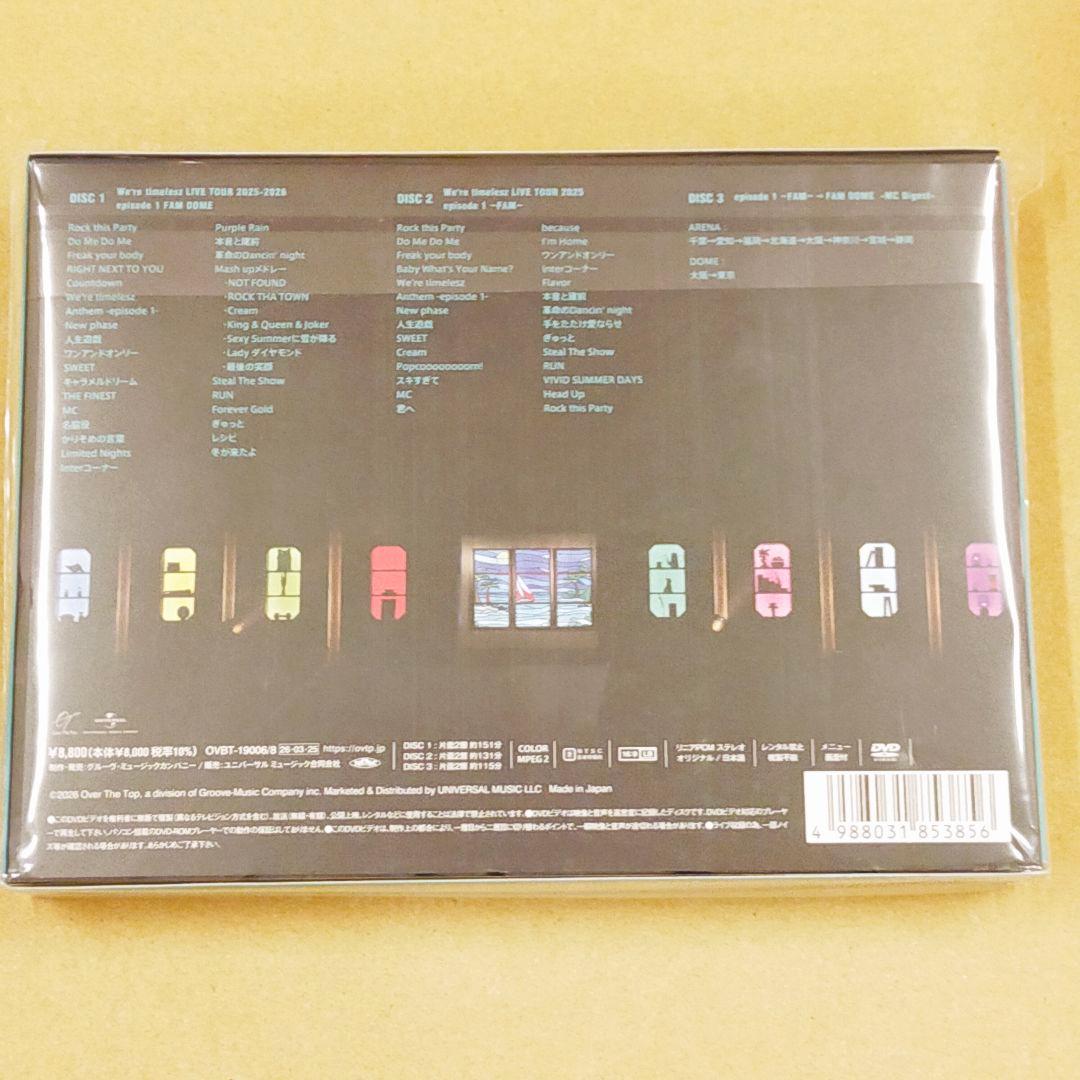 タイムレス　We're timelesz LIVE TOUR DVD 初回限定盤