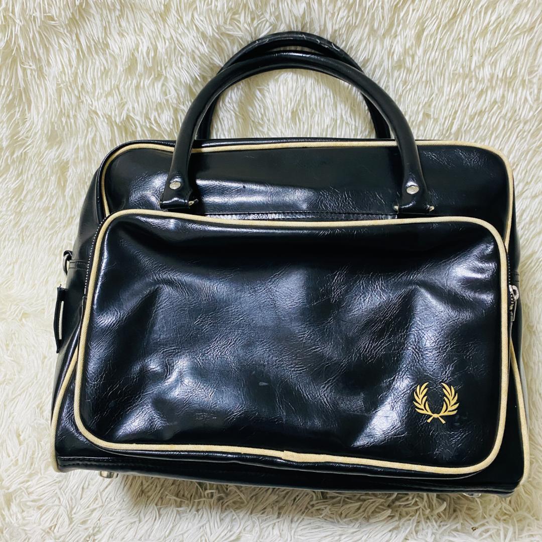 【FRED PERRY】00sPVCレザーロゴボストンバッグ　スポーツバック