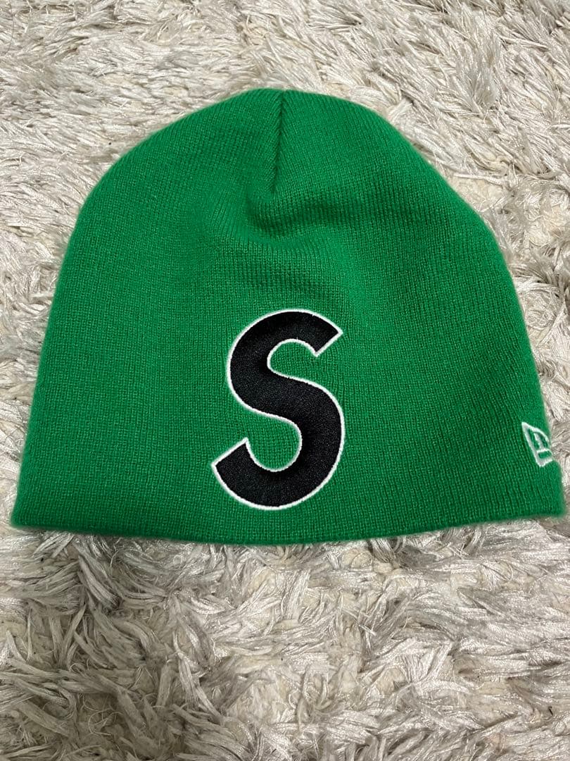 supreme Sロゴビーニー　シングルカフ　グリーン　希少　レア