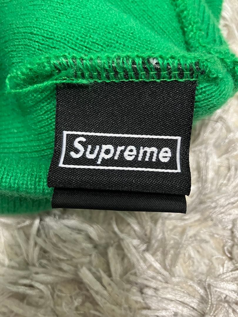 supreme Sロゴビーニー　シングルカフ　グリーン　希少　レア
