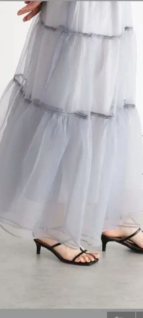 【新品】オーガンジーティアードスカート