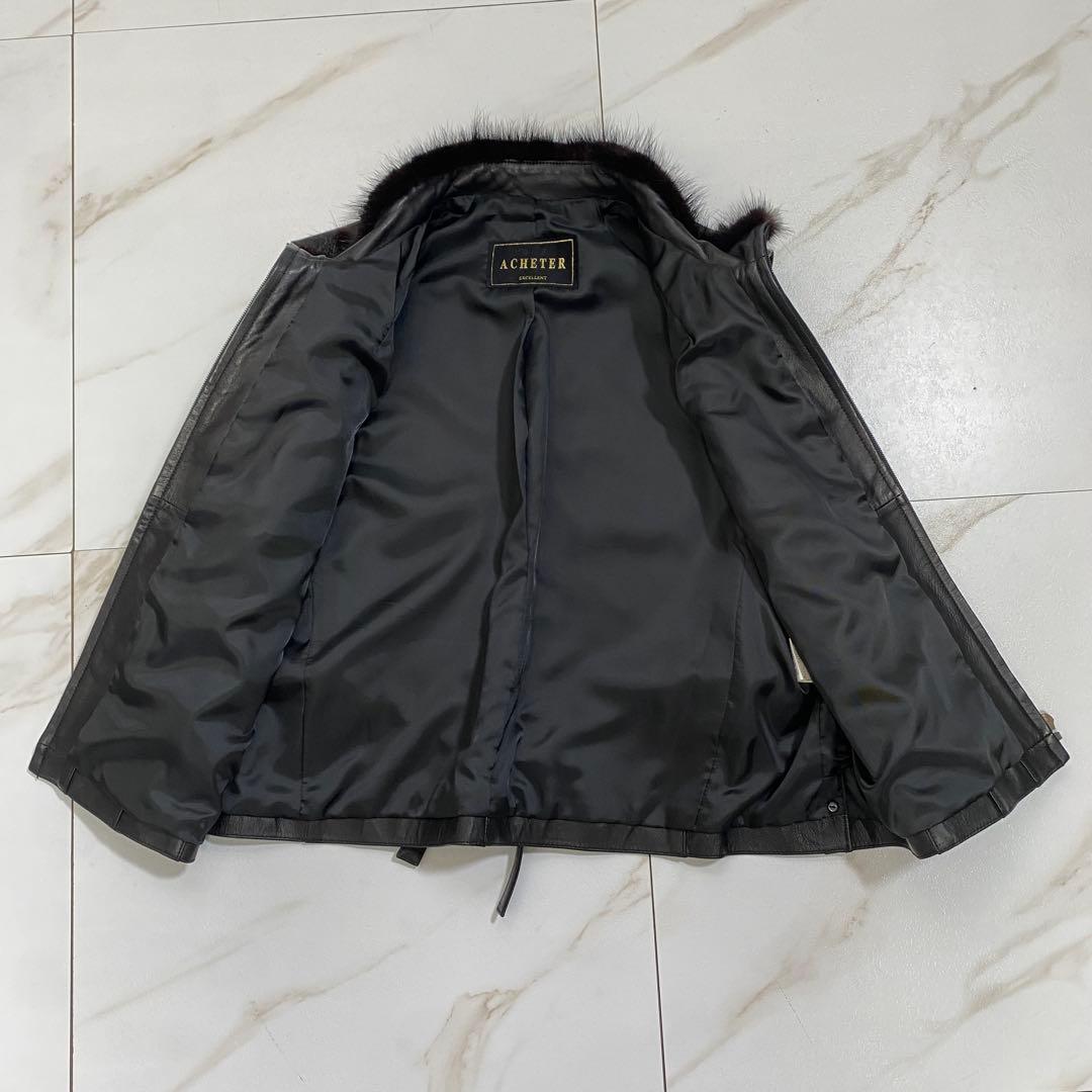 希少♡ヴィンテージ 羊革 ラムレザー ミンクベスト バックベルト 極美品