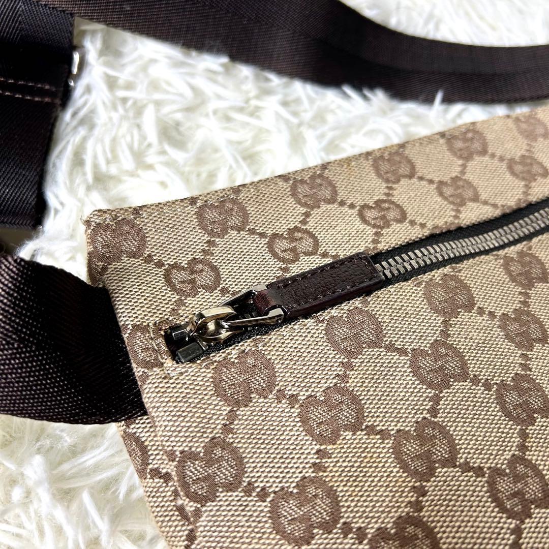 【美品】GUCCI グッチ GG キャンバス ボディバッグ ウエストポーチ