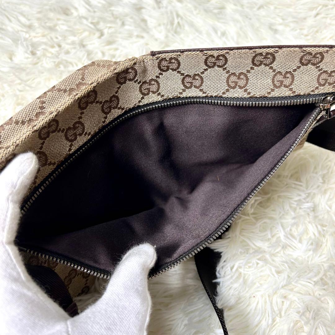 【美品】GUCCI グッチ GG キャンバス ボディバッグ ウエストポーチ