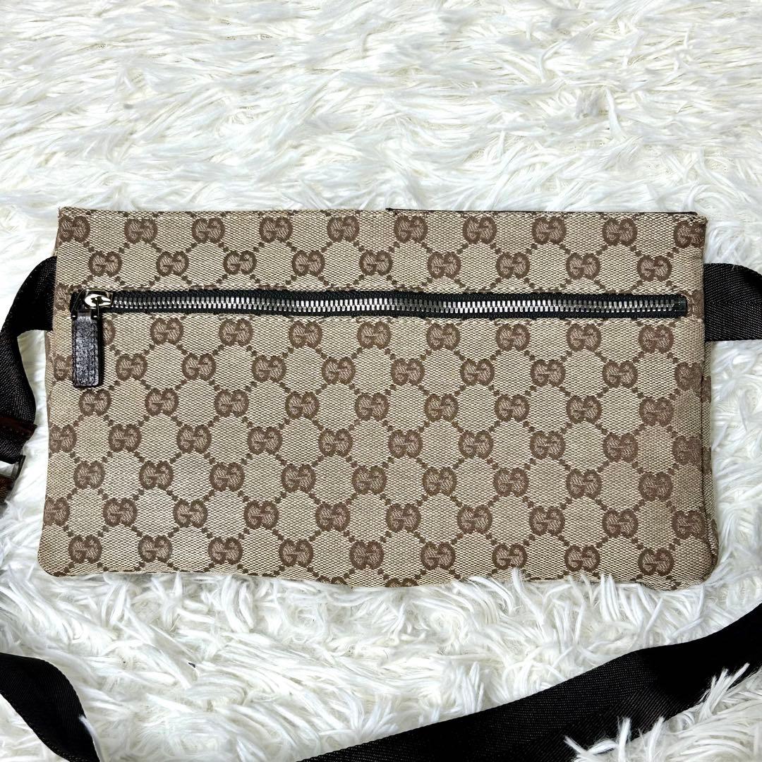 【美品】GUCCI グッチ GG キャンバス ボディバッグ ウエストポーチ