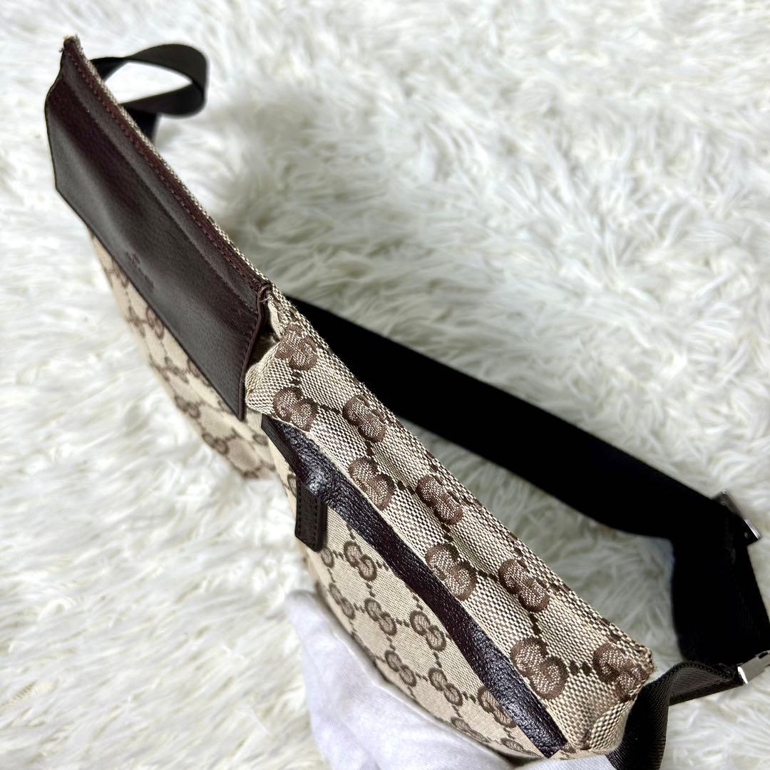 【美品】GUCCI グッチ GG キャンバス ボディバッグ ウエストポーチ