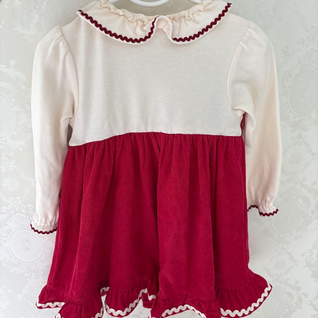 美品はシャーリーテンプル♡くま♡赤♡ワンピース♡リボン♡90センチ♡