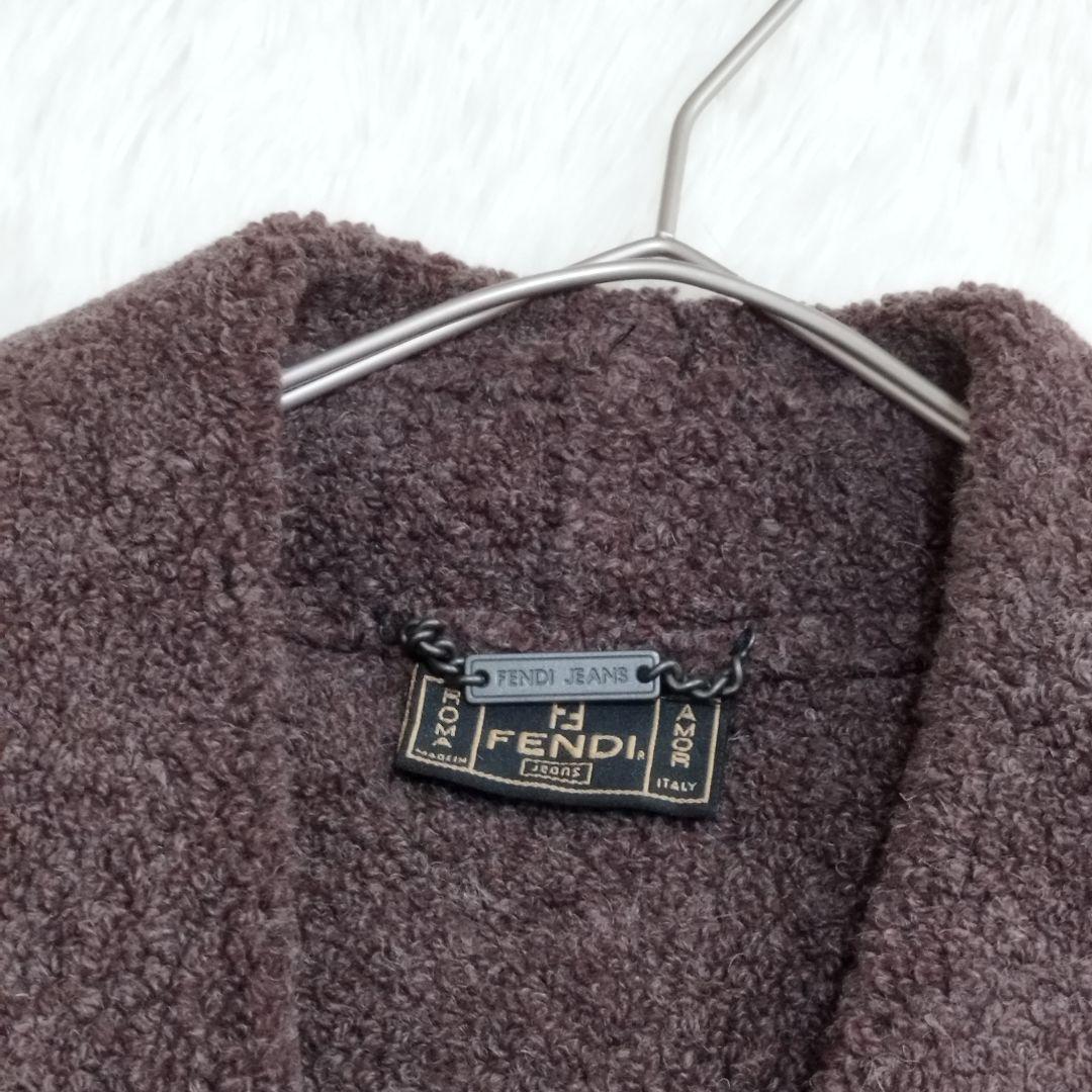 18245✨フェンディ ボア ロングコート ブラック 黒 42 L レディース