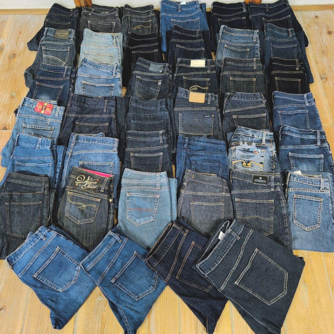 濃い色デニムパンツ まとめ売り40本 リメイク素材 ハンドメイド リペア生地