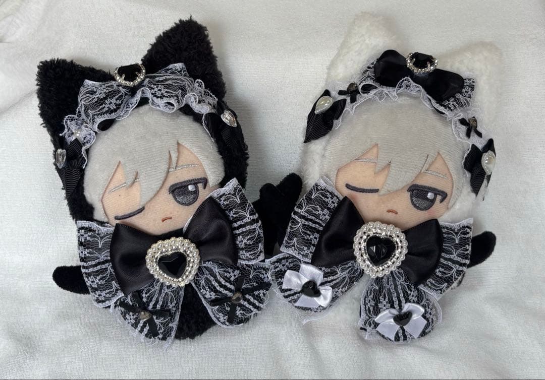 ちびぐるみ ぬい服 11cm ねこ耳 ２着セット ブラック