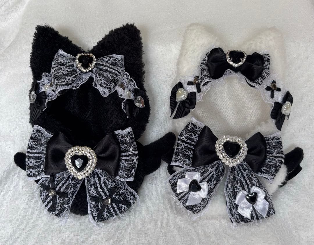 ちびぐるみ ぬい服 11cm ねこ耳 ２着セット ブラック
