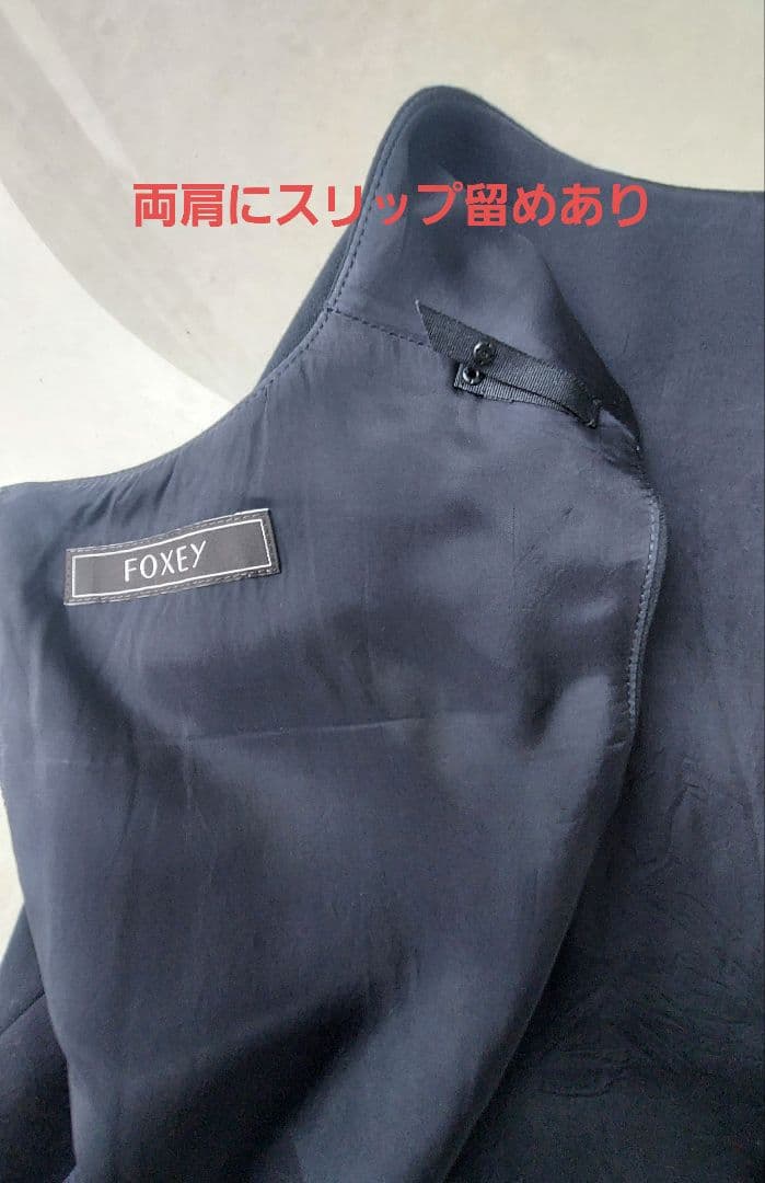 FOXY☆40☆ネイビー ノースリーブ☆ ひざ丈ワンピース