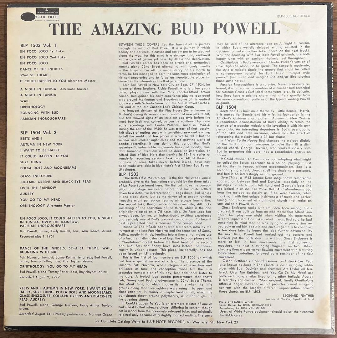 【LP/US盤】The Amazing Bud Powell Volume 1