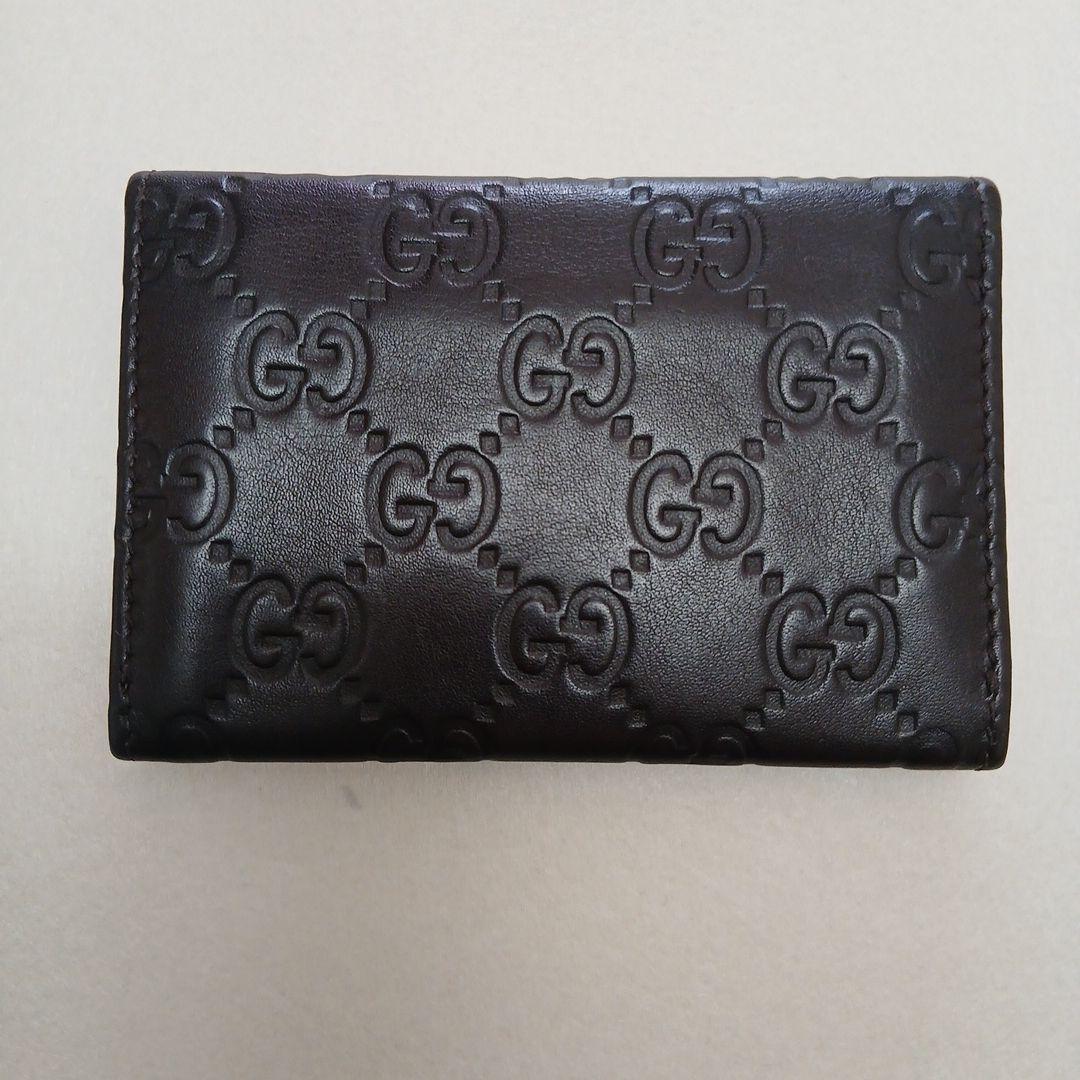 GUCCI ブラウンレザー 二つ折り名刺入れ