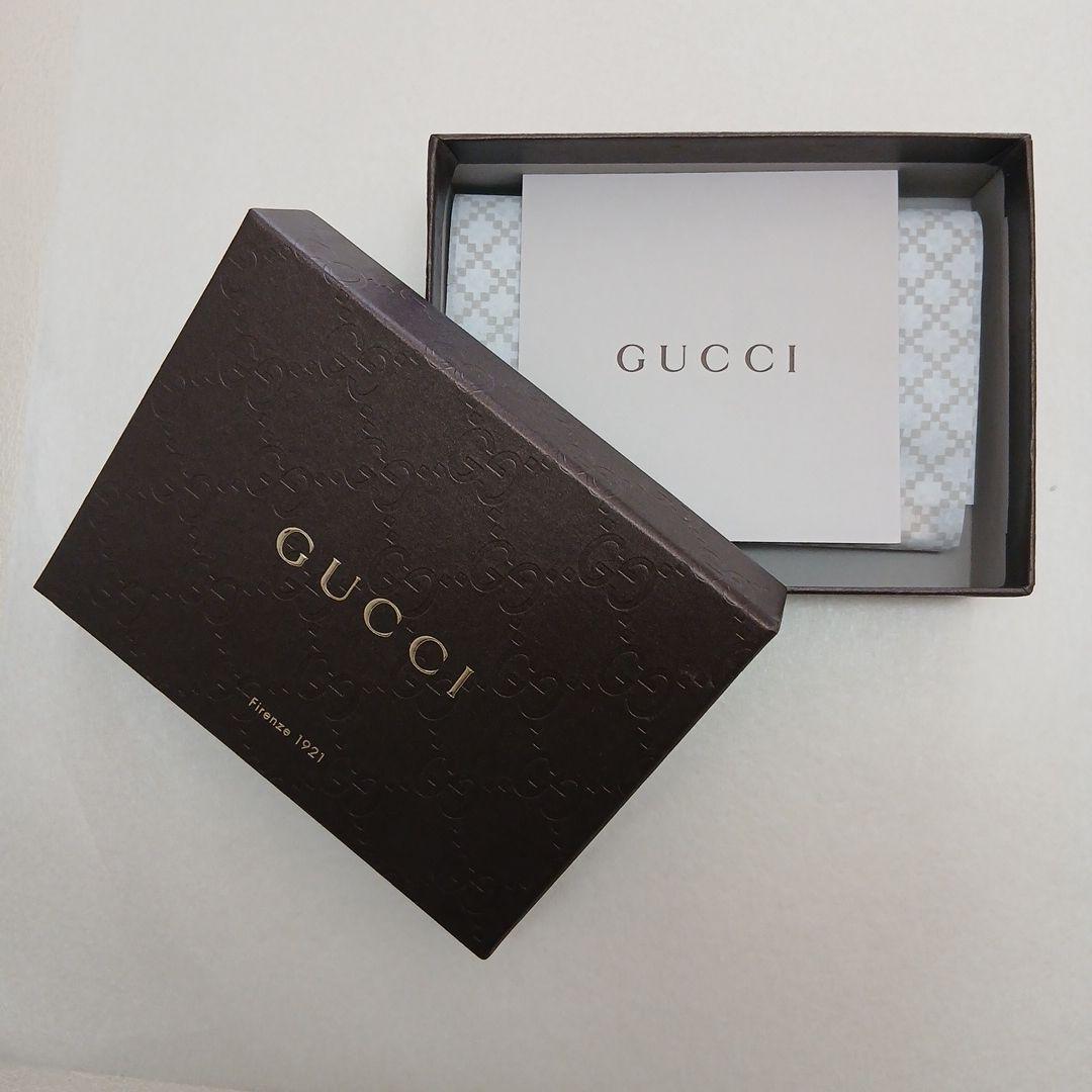 GUCCI ブラウンレザー 二つ折り名刺入れ