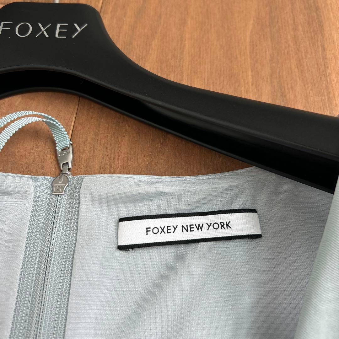 FOXEY NEW YORK ライトブルー ノースリーブ ワンピース