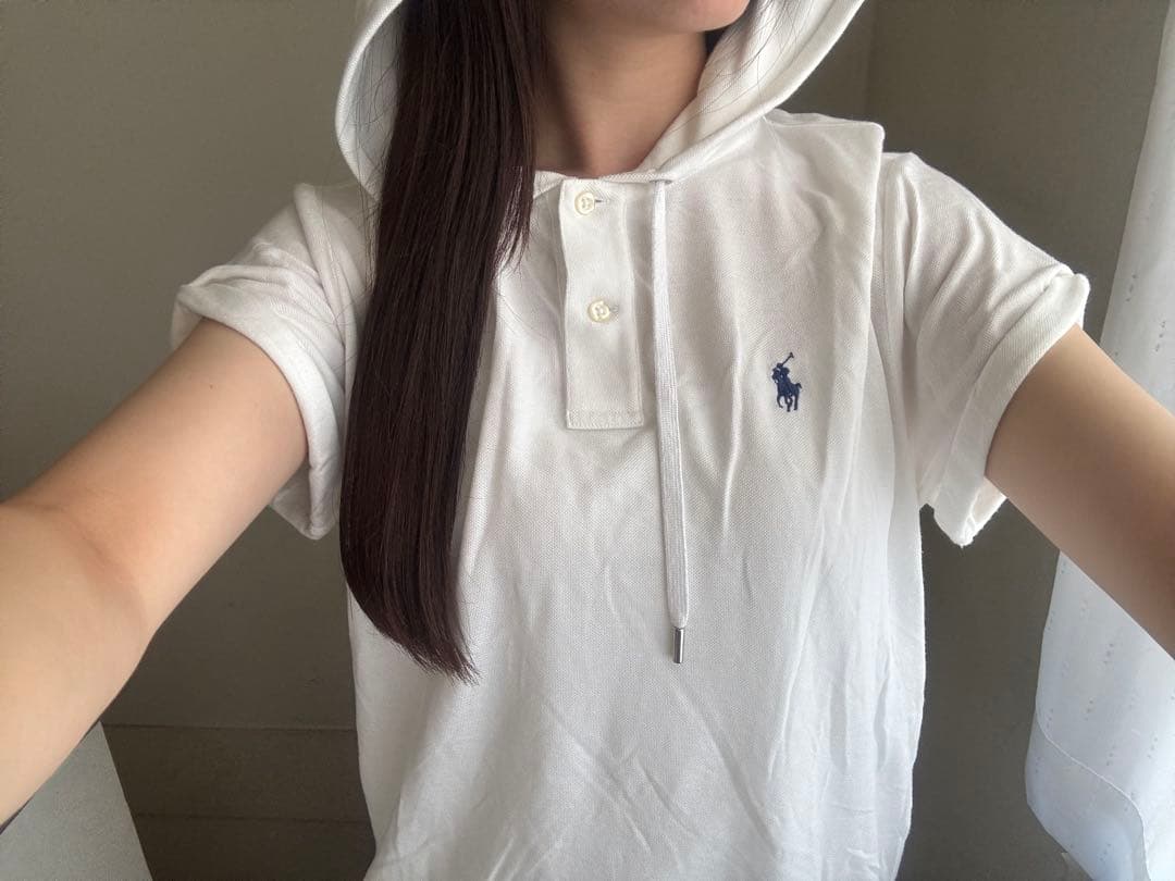 Polo Ralph Lauren フード付きポロシャツ M ホワイト