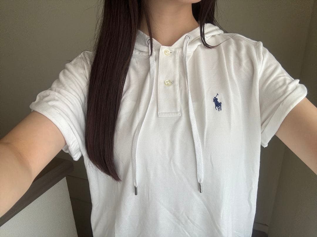 Polo Ralph Lauren フード付きポロシャツ M ホワイト