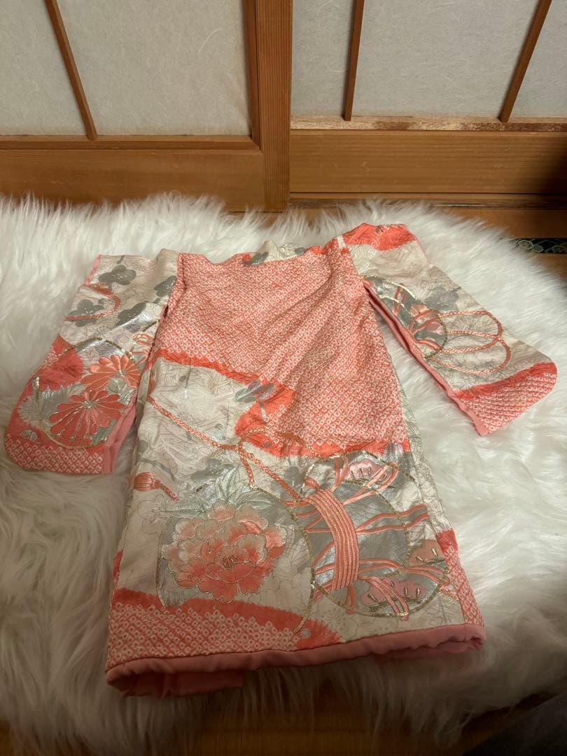 m*u様 友里亜 犬 着物 SS小型犬用 和風着物 ピンク系 花柄刺繍
