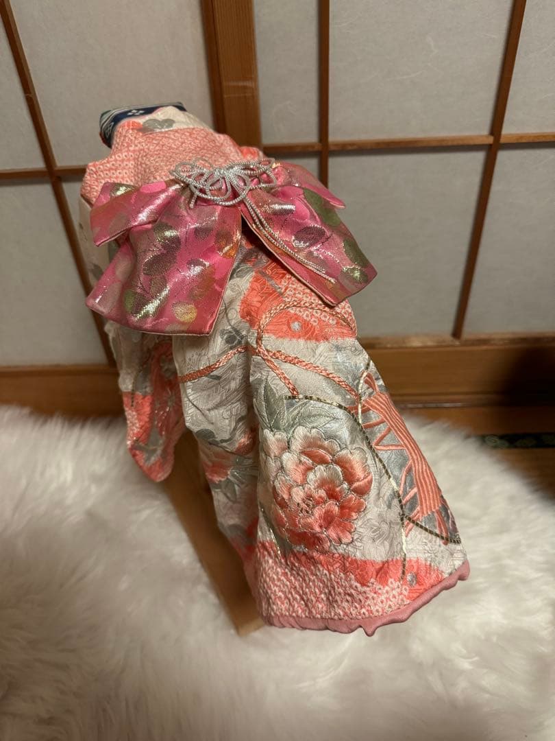 m*u様 友里亜 犬 着物 SS小型犬用 和風着物 ピンク系 花柄刺繍