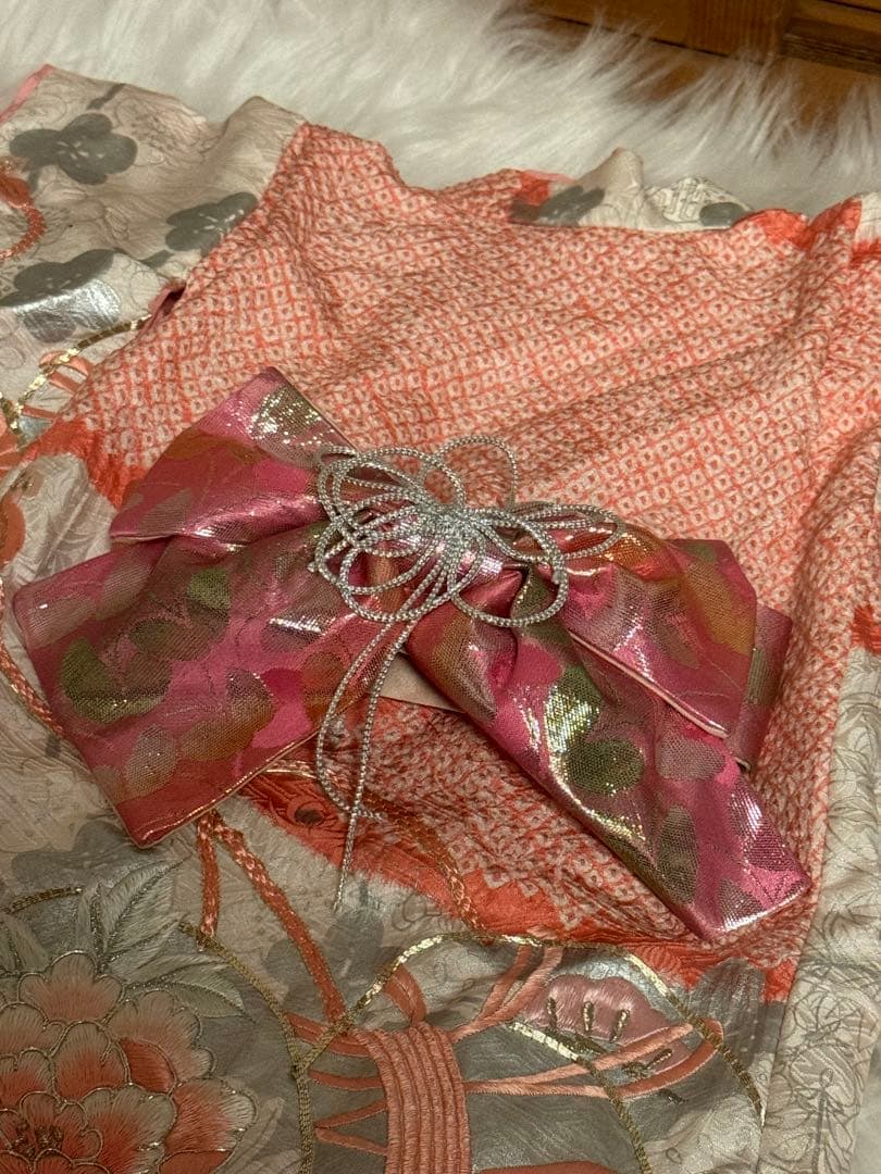 m*u様 友里亜 犬 着物 SS小型犬用 和風着物 ピンク系 花柄刺繍