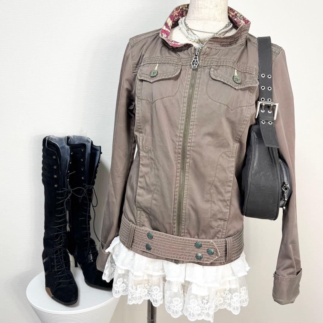 y2k❤️ 00s DIESEL ウォッシュ加工 ミリタリージャケット